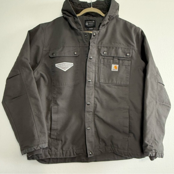 Carhartt Other - Carhartt Hoodie Utility Jacket Men’s XL Sherpa Lined Washed Duck Outerwear Gray